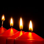 4e advent, alle vier kaarsen branden